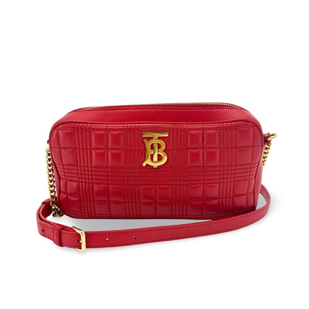 Burberry Tb Camera Quilted Leather Gold Leather Shoulder Bag Bag - Picture 1 of 15